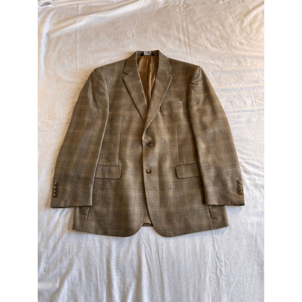 Jos A Bank Blazer/Sports Coat 42 Regular Light Brown Wool/Silk/Linen Blend